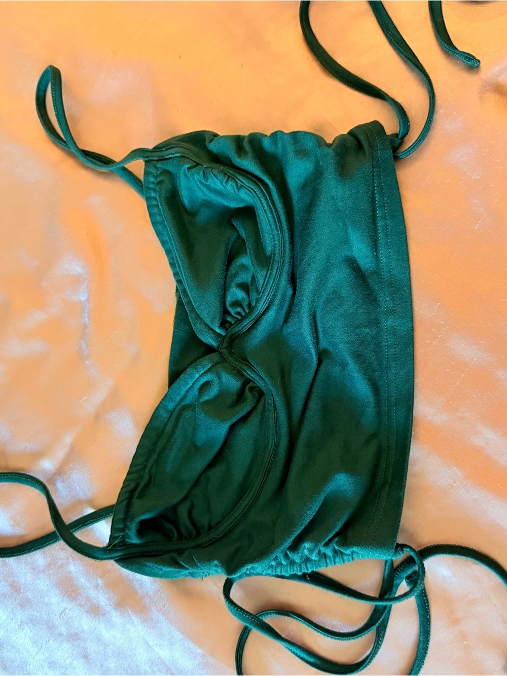 Emerald Green Bralette with Tie Straps